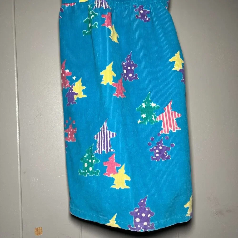 Vintage Oshkosh B'gosh Blue Overalls Dress Corduroy Clowns Size 6